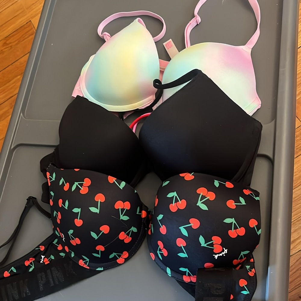 EUC Victoria's Secret Pink Bra Set of 3